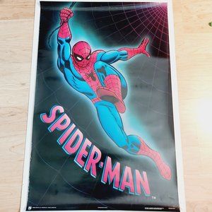 Vtg 1989 Marvel Spider-Man Lithographed Poster 34" x 22" #2911